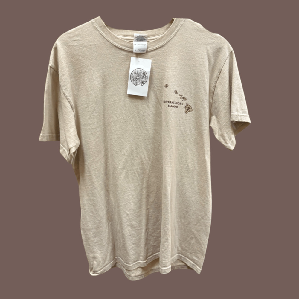 Gildan Turtle T-Shirt | Cream Graphic Tee | Size M | Vintage